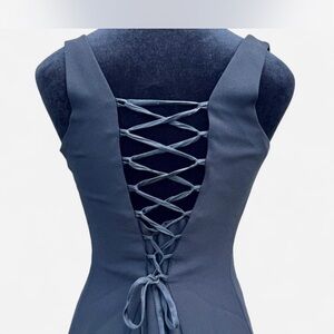 Ann Taylor Charcoal Lace-Up Maxi Dress